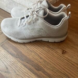 Skechers White Lace-Up Sneakers